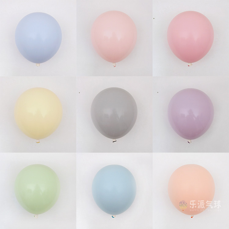10寸双层马卡龙色气球 糖果色系粉浅蓝紫套球生日ins派对装饰布置