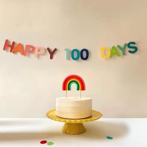 宝宝100天无纺布拉旗拉花