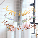 宝宝生日派对装 Happybirthday生日帽连体烫金拉旗拉花 饰布置横幅
