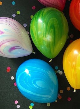 美国进口Qualatex11寸先锋彩绘玛瑙气球大理石纹气球