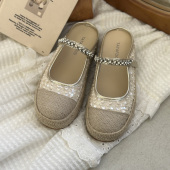 潮 厚底懒人一脚蹬玛丽珍单鞋 嘟小嘟包头半拖外穿渔夫鞋 女2026春季