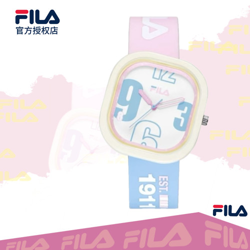 FILA斐乐手表多彩活力方形小众设计腕表初高中学生手表新款 6752