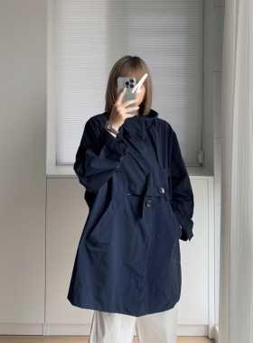 汪汪酱的私服新款休闲户外连帽风衣宽松显瘦百搭A字版工装外套女