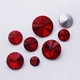精品尖底圆形大红色卫星石玻璃钻鞋 子饰品补钻金蟾蜍眼睛贴钻