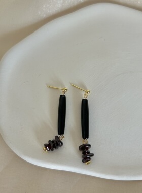 枝头爆米花复古捷克珠耳环