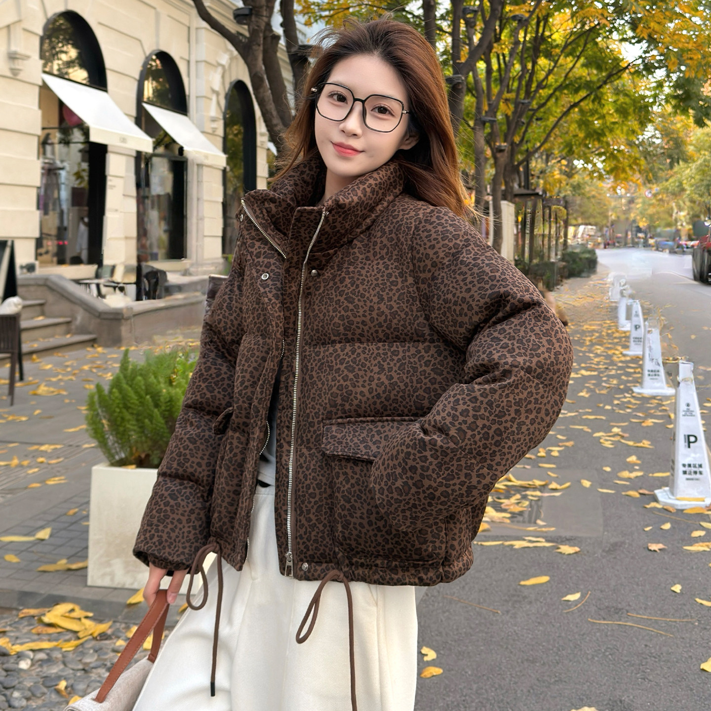 豹纹羽绒棉厚外套女2025冬季新款时尚百搭大口袋石墨烯棉立领棉服,女装/女士精品,棉衣/棉服,淘宝优惠券,粉丝福利购,淘宝优惠卷