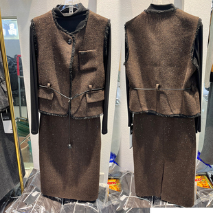 打底衫 气质小香风马甲 半身裙三件套女连衣裙一整套 时尚 2025新款