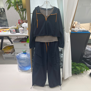 休闲连帽卫衣工装裤套装女2026新款韩版宽松气质时髦运动一整套潮