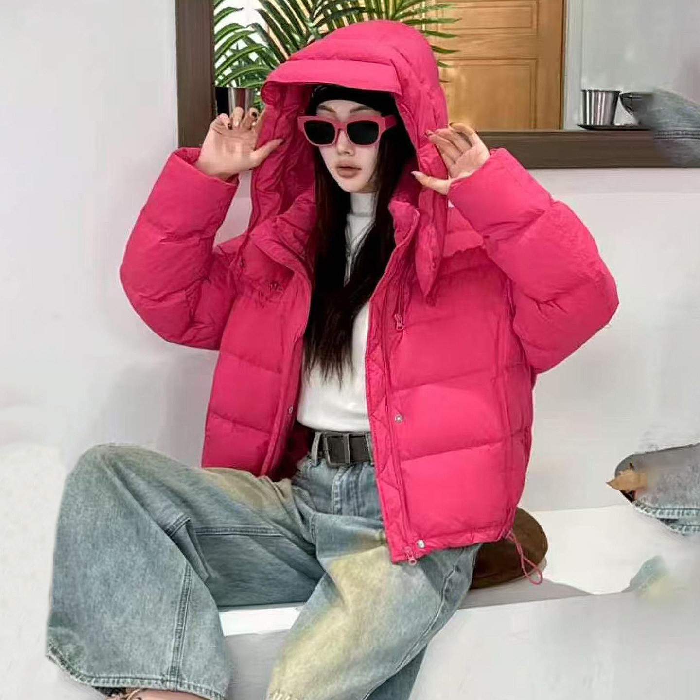 小仙女短款连帽羽绒服2025冬季新款时尚百搭小个子白鸭绒厚外套潮,女装/女士精品,羽绒服,淘宝优惠券,粉丝福利购,淘宝优惠卷