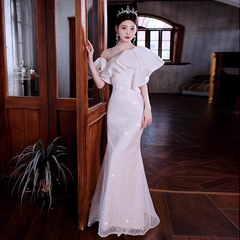 轻奢晚礼服裙女小众2026新款鱼尾裙主持高定宴会成人礼订婚高级感