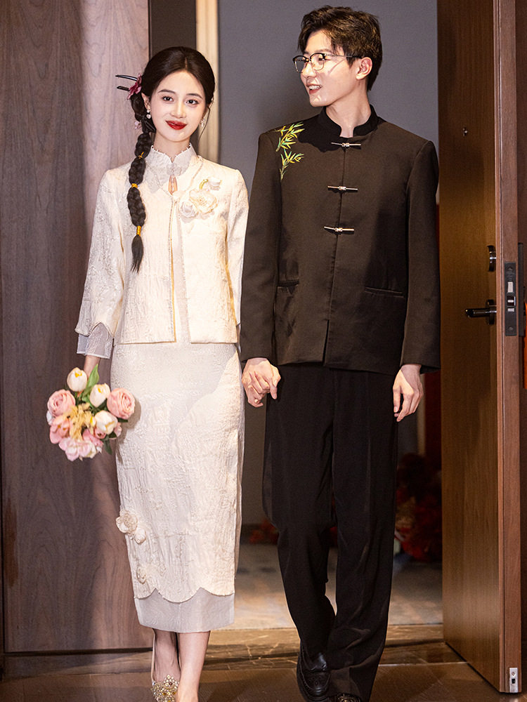 订婚结婚旗袍2025新款新娘结婚小个子敬酒礼服日常可穿回门服女