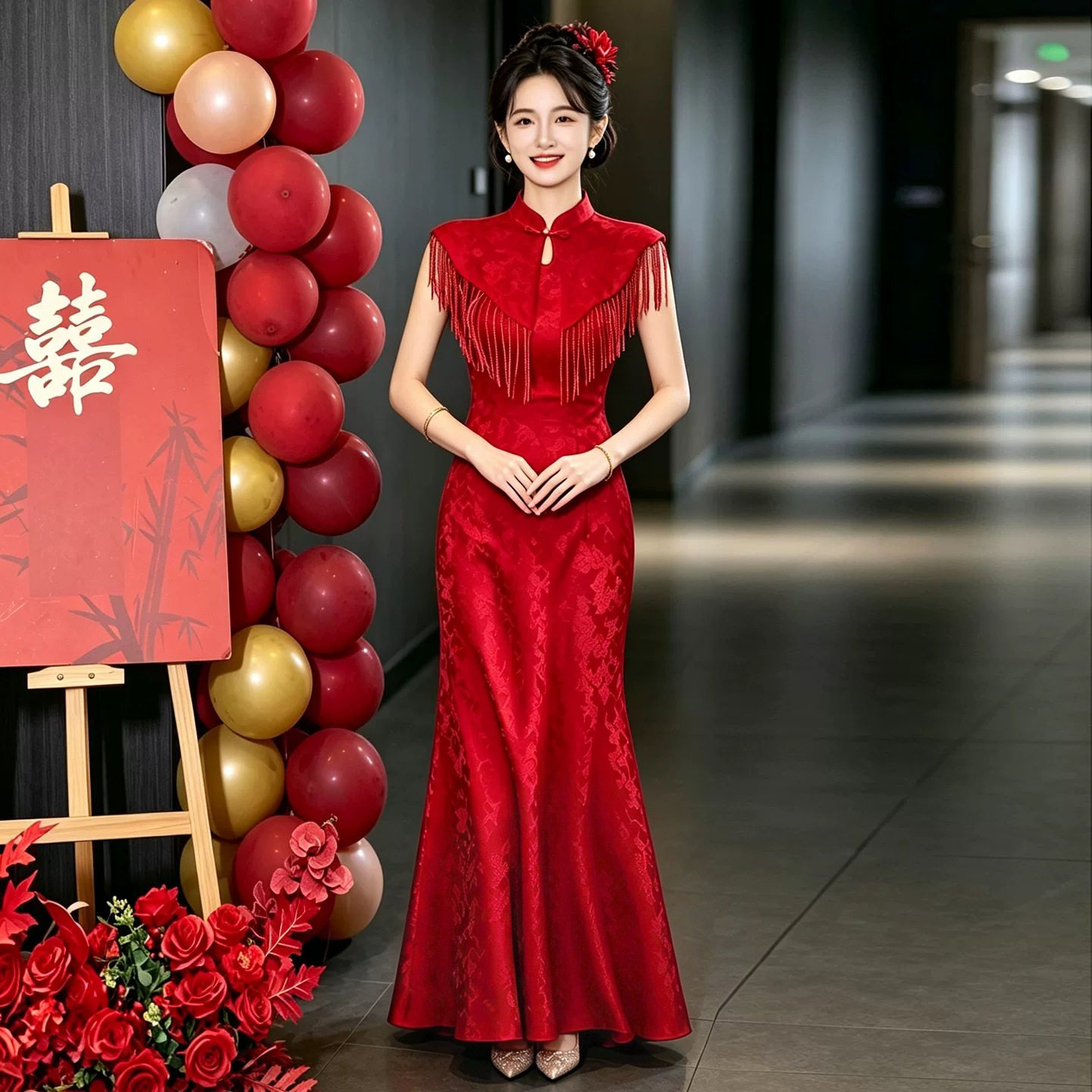 2026新款新中式红色敬酒服新娘订婚结婚礼服回门连衣裙平时可穿女