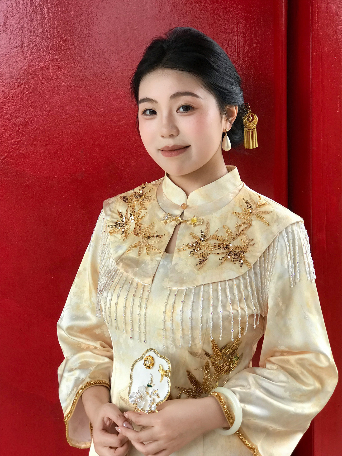 新中式改良旗袍大码孕妇敬酒服