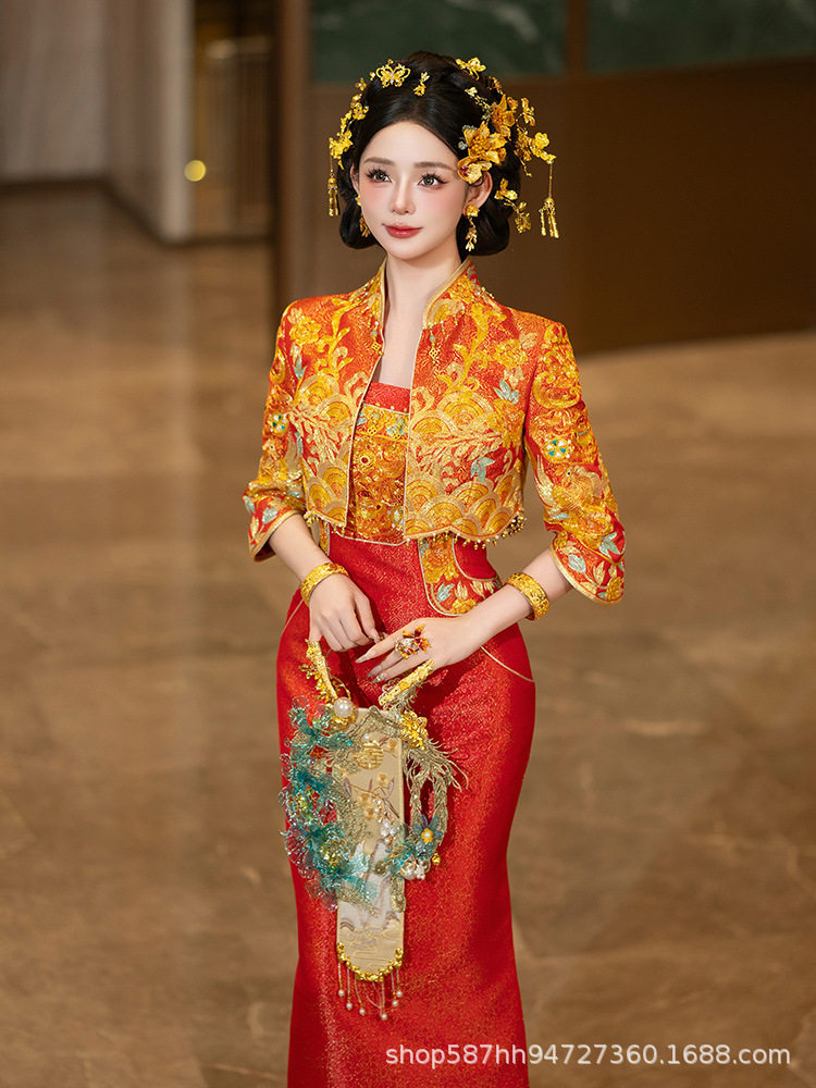 旗袍改良秀禾服新中式新娘结婚礼服2026新款敬酒服出阁服嫁衣晨袍