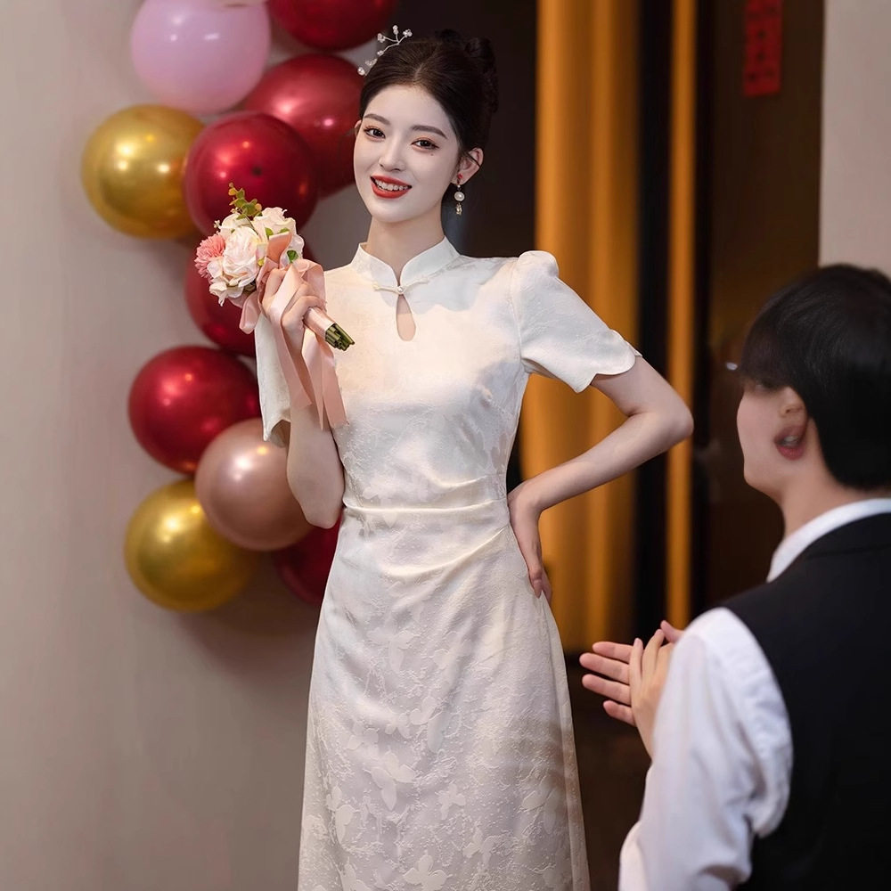 新中式晚礼服2025新款订婚宴会气质高级感旗袍结婚敬酒服日常可穿