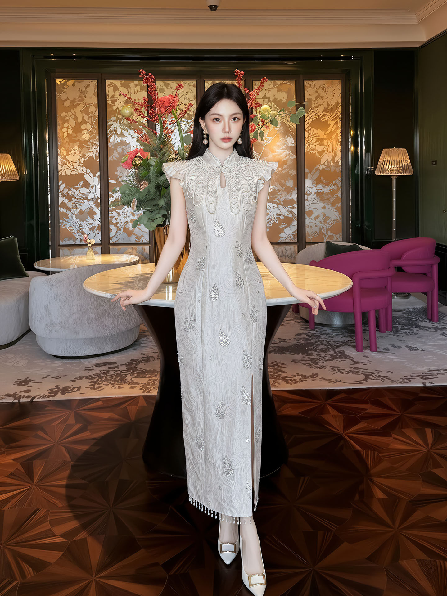 新中式订婚礼服裙2026新款高级感香槟色晨袍女新娘国风领证敬酒服