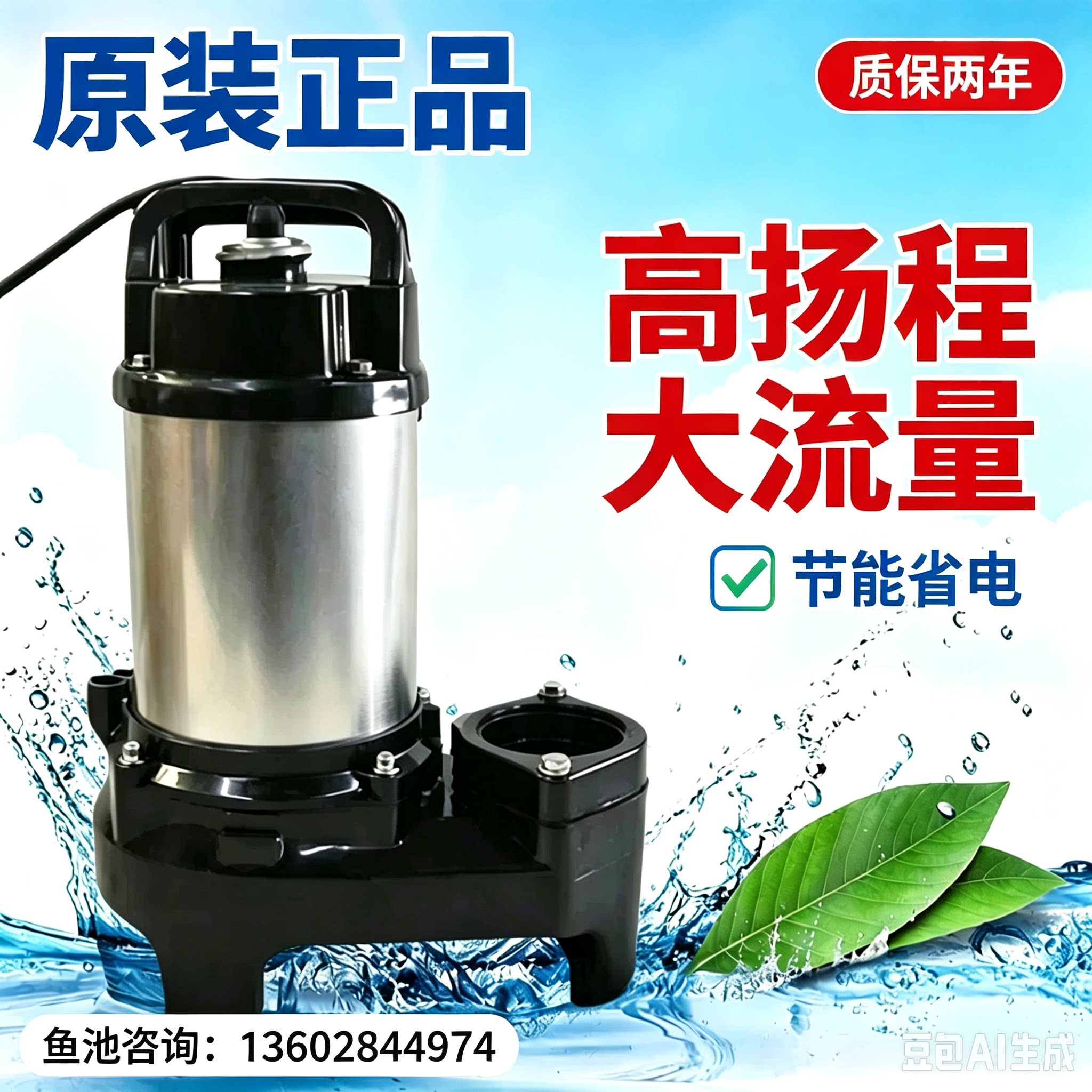 日本进口原装鹤贝水泵锦鲤鱼池水泵大流量循环潜水泵假山喷泉水泵