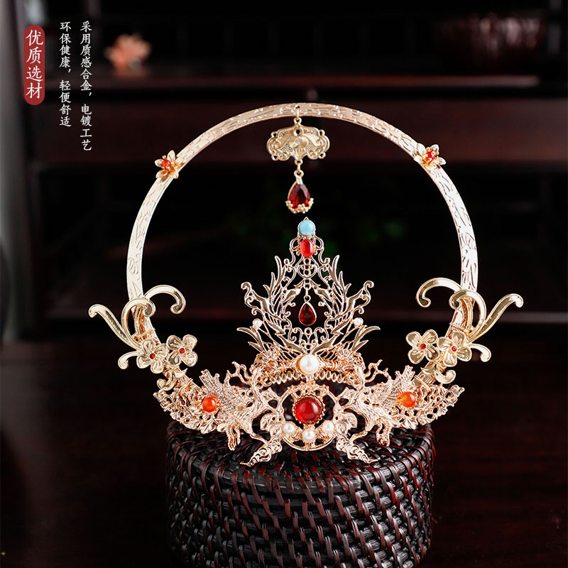 发冠合金复古敦煌光环发钗图片