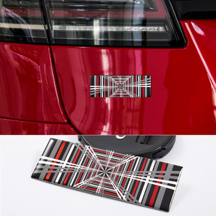 适用于Model3/Y/S/X后尾标金属车标贴PLAID改装3D立体铝标