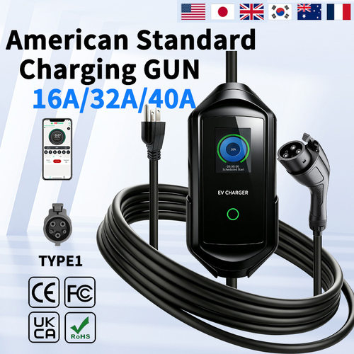 Cross-border US-standard EV Charger for home use, J1772 16A