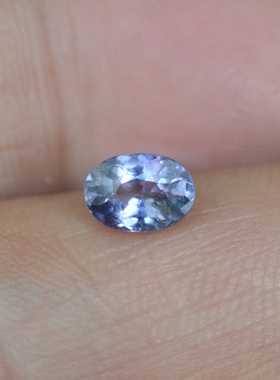 天然无烧浅紫色蓝宝石裸石戒面4.5*6.3毫米净度好满火彩特惠包邮