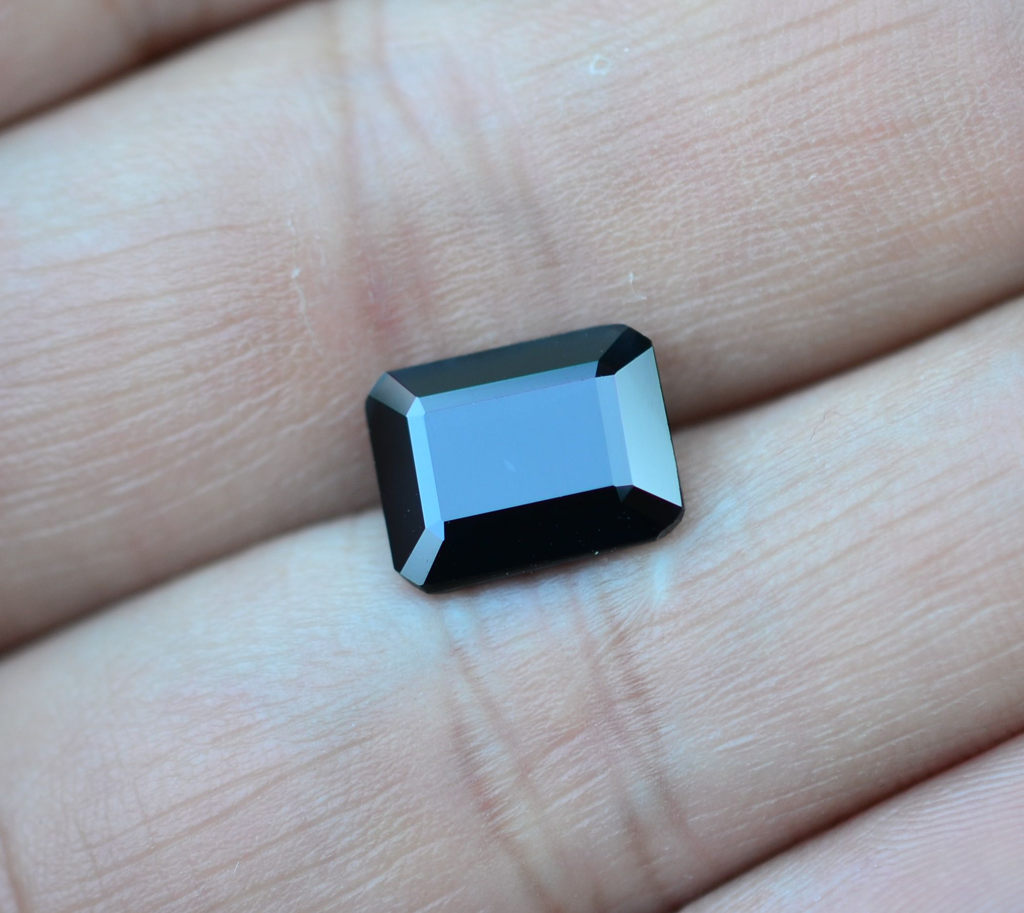 天然无烧山东蓝宝石裸石方形戒面净度好品质佳4.78克拉包邮送证书