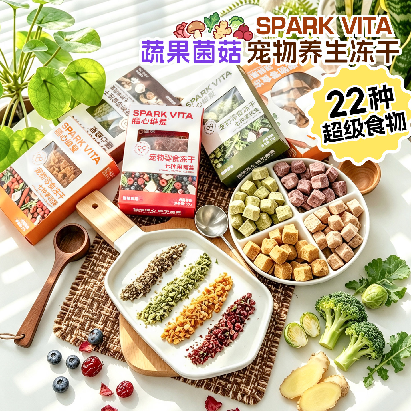 膳心维爱中小型犬冻干果蔬拌粮