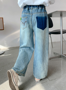 【小梨】女童春季裤子新款儿童春秋款牛仔裤S11743