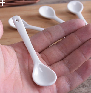 家用挖盐勺陶瓷调料勺厨房盐罐辣椒粉佐料舀勺小号勺子调料罐配件