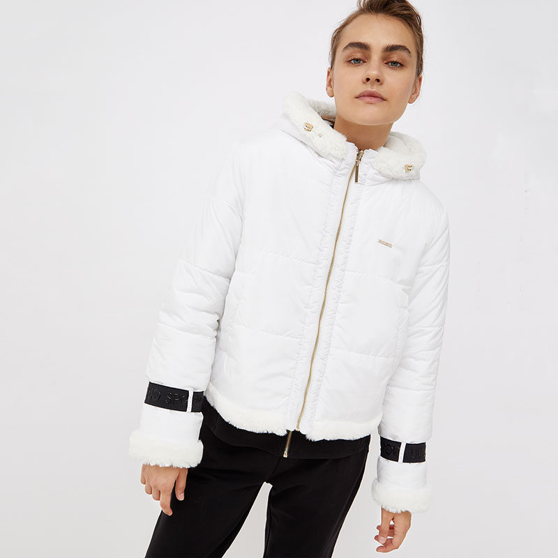 连帽短款仿皮草两面穿百搭风外套