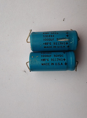 美国红头思碧 SPRAGUE 53D系列 50v 1000uf 轴向发烧电解电容