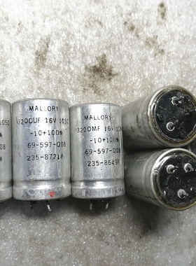 美国摩罗利 MALLORY 透明皮  黑皮 16v 3200uf 立式发烧电解电容