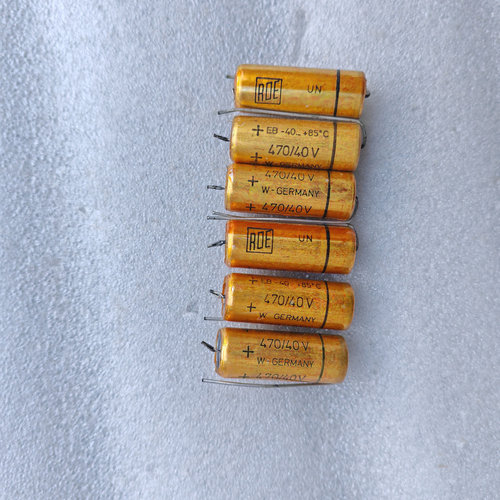 库存新货 早期德国ROE EB系列 40v 470uf 金装发烧音频电解电容