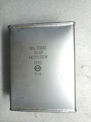 德国OIL COND E 1600V 10UF 铁壳高压油浸电容 西欧机器拆出