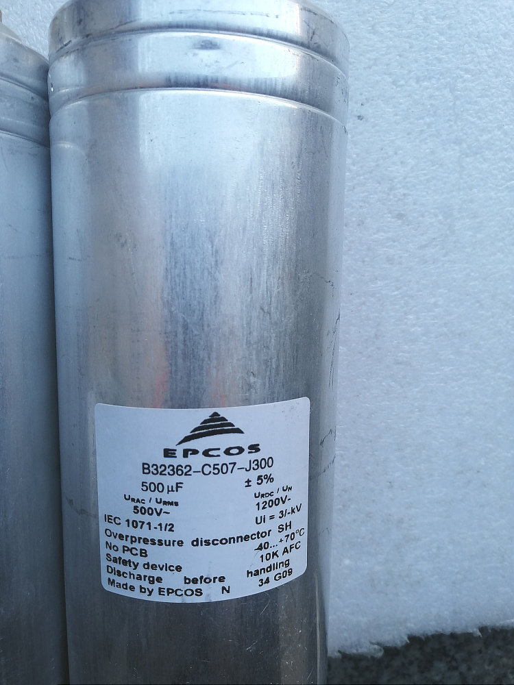 德国西门子 EPCOS 1200v 500uf 大电流薄膜油浸电容 有磕碰