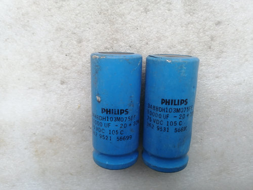 拆机飞利浦 PHILIPS 3488D系列 75v 10000uf 发烧滤波电解电容