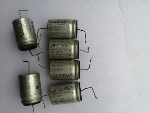 力发RIFA PEG124系列elyt long life 450V 22UF 轴向高压发烧电容