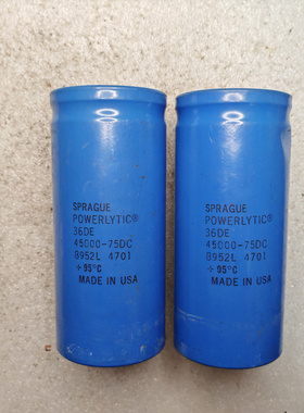 SPRAGUE 美国思碧 36DE 75V 45000UF 螺丝脚电容