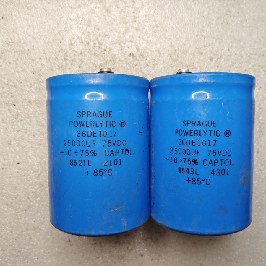 拆机美国思碧 SPRAGUE 36DE系列 75V 25000UF 螺丝脚电容