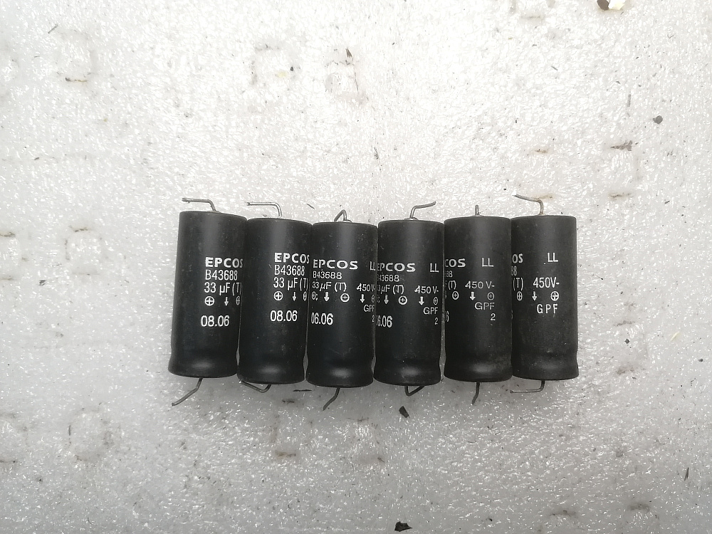 拆机 西门子 EPCOS 450V 33UF 轴向高压滤波电容