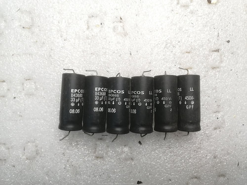 拆机 西门子 EPCOS 450V 33UF 轴向高压滤波电容