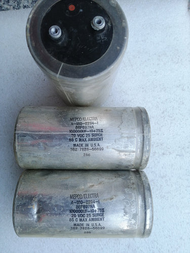拆机 美国MEPCO 透明皮 20v 100000uf 10万uf 螺丝脚电容