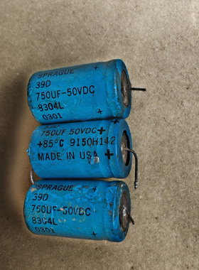 拆机 美国思碧SPRAGUE 39D系列 50v 750uf 轴向发烧电解电容
