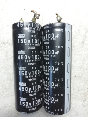拆机正品 日本化工黑金刚 450v 100uf 高压胆机滤波电解电容