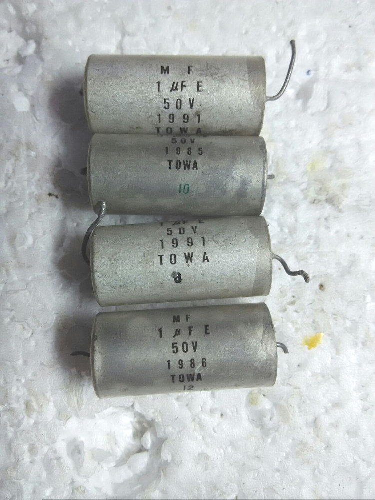日本TOWA 50v 1uF 分频油浸电容 铜壳一边玻璃封口图片