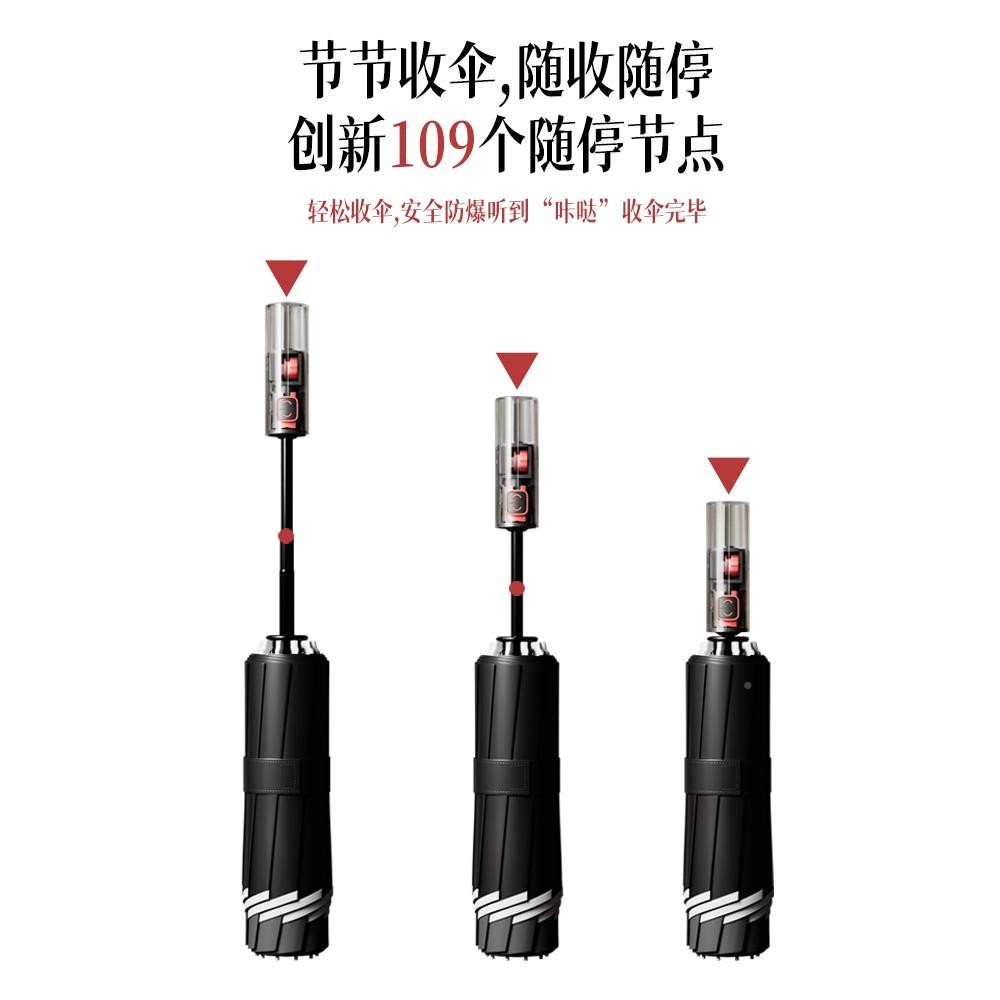 全动雨向伞胶女晴自用伞37103黑大折叠伞反遮阳防雨晒车载号伞太