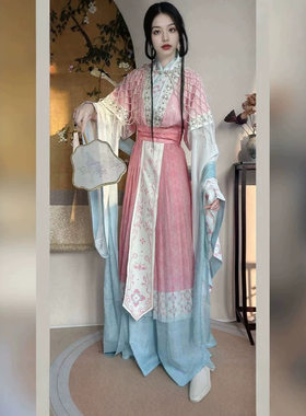 花朝记原创[玄凤]魏晋风神仙复原汉服女改良传统服饰秋冬款套装