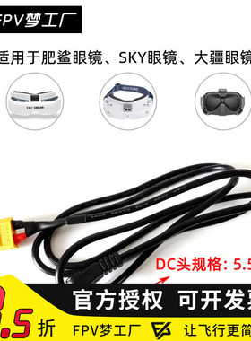 FPV DJI 大疆 眼镜 供电线 转接 XT60 XT30 T DC头 2.1mm 电源线