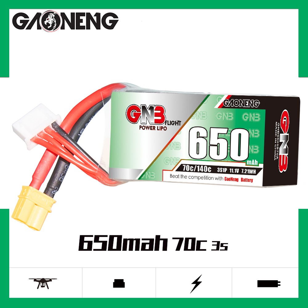 FPV高能 GNB 650mAh 3S 11.1V 70C无人机 lipo锂电池穿越机