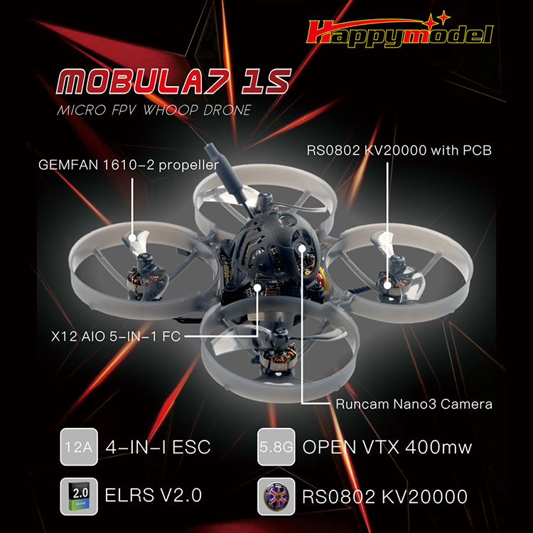 FPV Mobula7 75mm 1S室内 Whoop穿越机 400mw图传 ELRS RS0802-封面